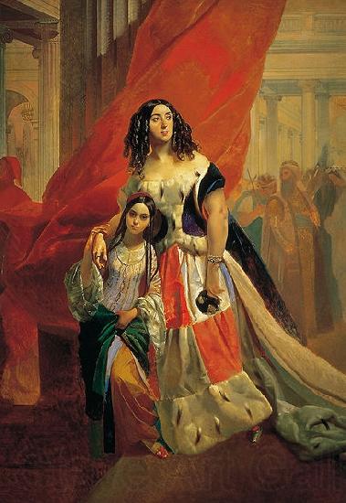 Karl Briullov Adopted Daughter Amazilia Paccini Norge oil painting art